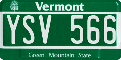 VT license plate YSV566