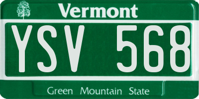 VT license plate YSV568