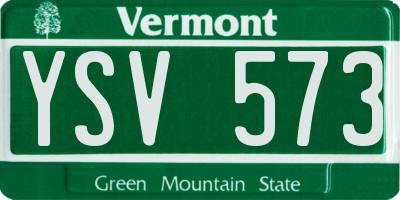 VT license plate YSV573