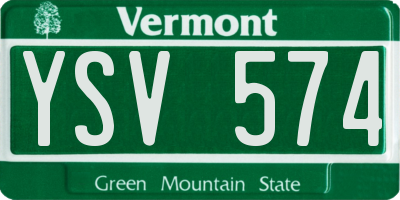 VT license plate YSV574