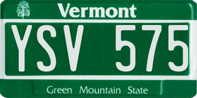 VT license plate YSV575