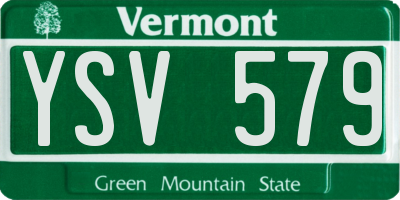 VT license plate YSV579