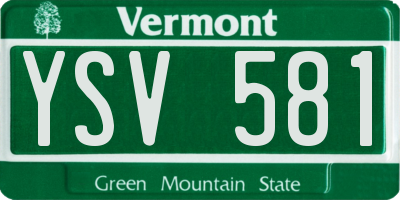 VT license plate YSV581