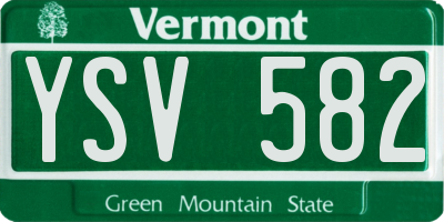 VT license plate YSV582