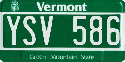 VT license plate YSV586