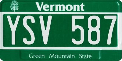 VT license plate YSV587