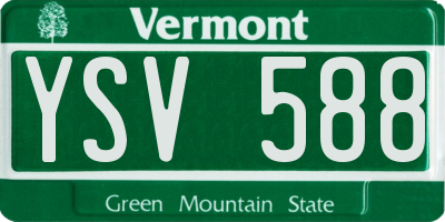 VT license plate YSV588
