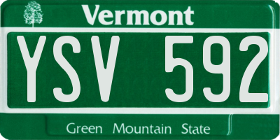 VT license plate YSV592