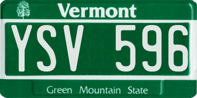 VT license plate YSV596