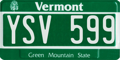 VT license plate YSV599