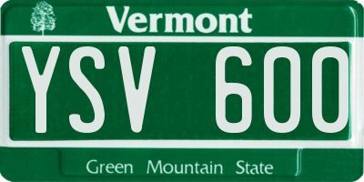 VT license plate YSV600