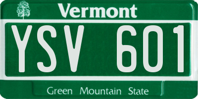 VT license plate YSV601
