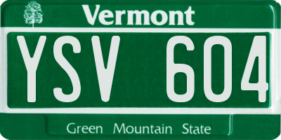 VT license plate YSV604
