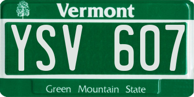 VT license plate YSV607