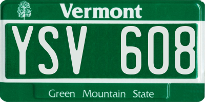 VT license plate YSV608