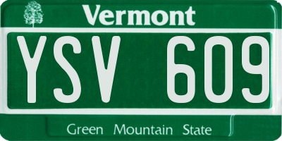 VT license plate YSV609