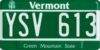 VT license plate YSV613