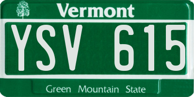 VT license plate YSV615