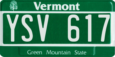 VT license plate YSV617