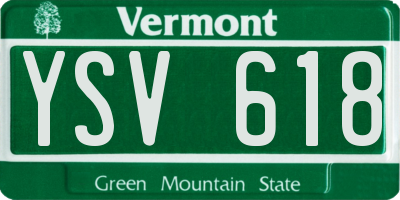VT license plate YSV618