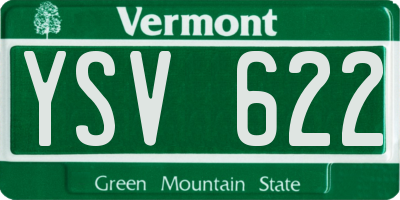 VT license plate YSV622