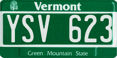 VT license plate YSV623