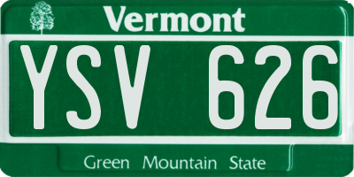 VT license plate YSV626