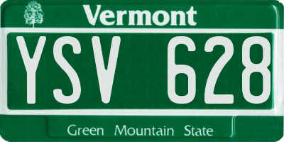 VT license plate YSV628