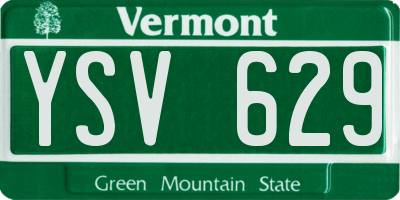 VT license plate YSV629