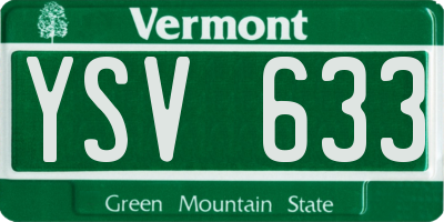 VT license plate YSV633