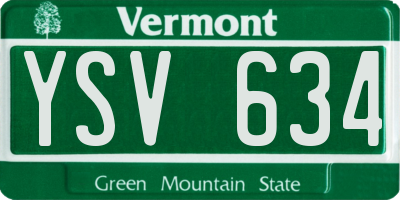 VT license plate YSV634
