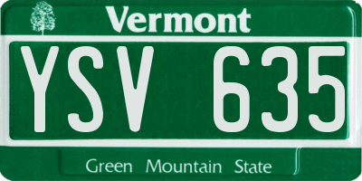 VT license plate YSV635