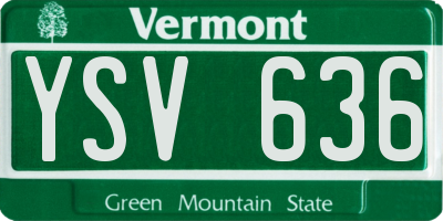 VT license plate YSV636
