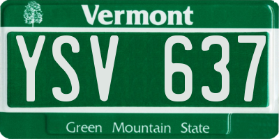 VT license plate YSV637
