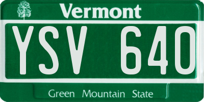 VT license plate YSV640