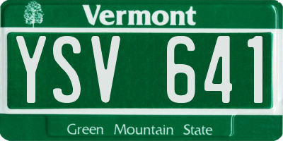VT license plate YSV641