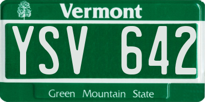 VT license plate YSV642
