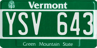 VT license plate YSV643