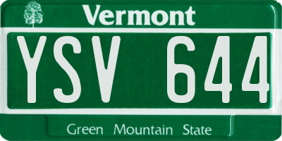 VT license plate YSV644
