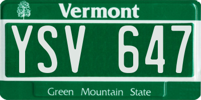 VT license plate YSV647