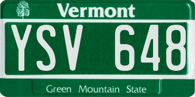 VT license plate YSV648