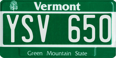 VT license plate YSV650
