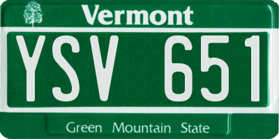 VT license plate YSV651