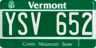 VT license plate YSV652