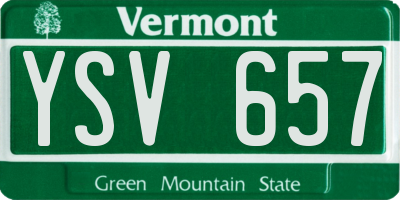 VT license plate YSV657