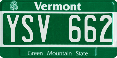 VT license plate YSV662
