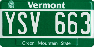 VT license plate YSV663