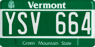 VT license plate YSV664