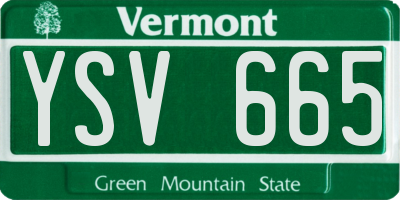 VT license plate YSV665