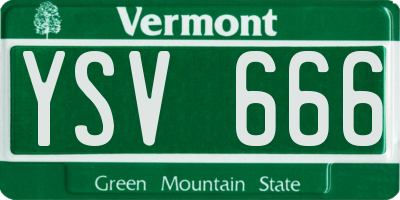 VT license plate YSV666
